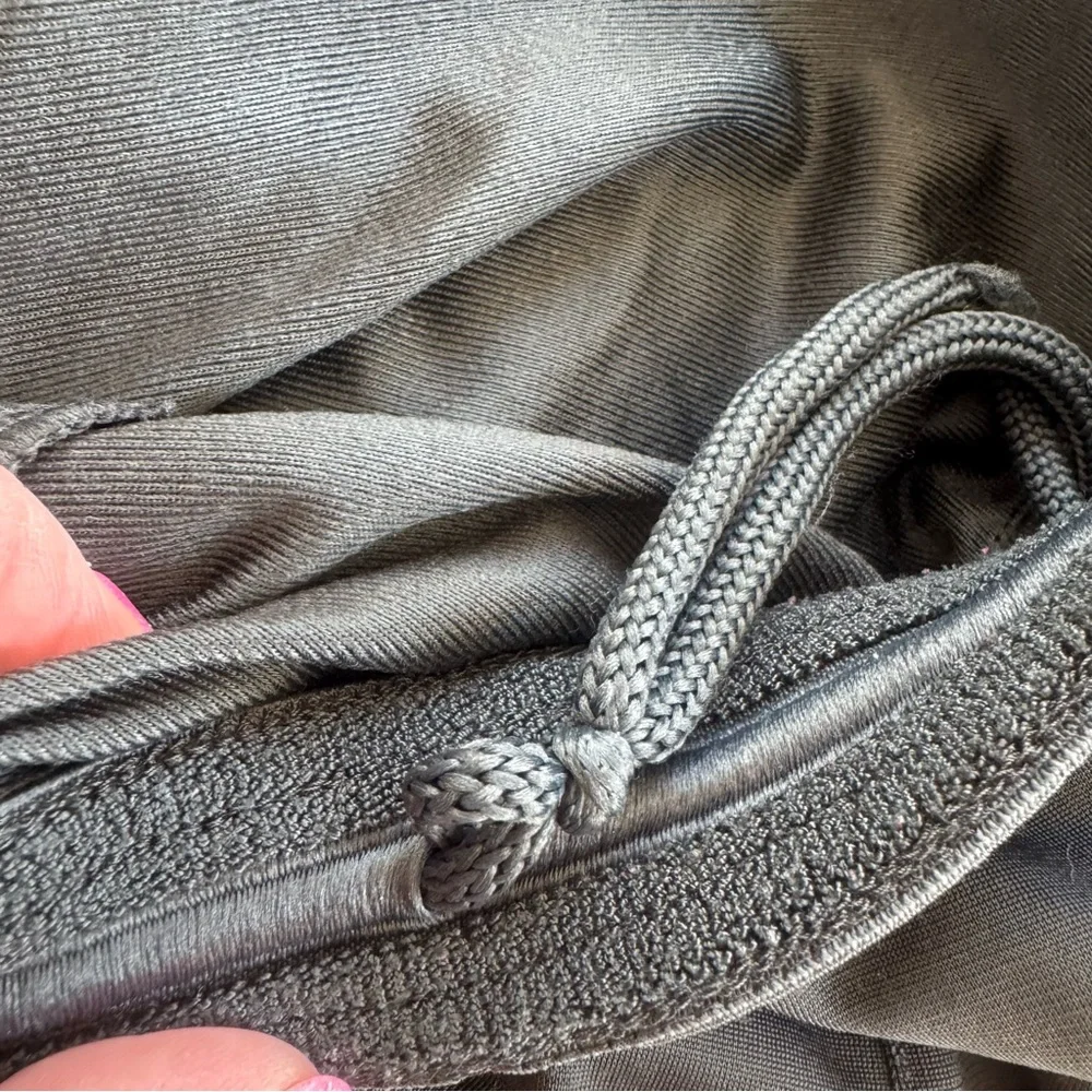 Adidas Track Pants Gray Stretch Tapered Fit Climalite Zip Legs L - Picture 6 of 8